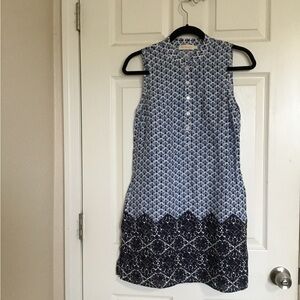 Tory Burch Baja Linen Blue Dress size small